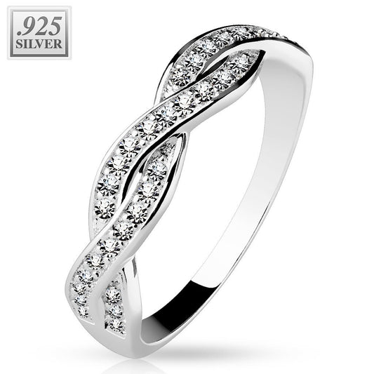 SØLV RING MED PAVE BESATTE ZIRCONIA - Urma.dk
