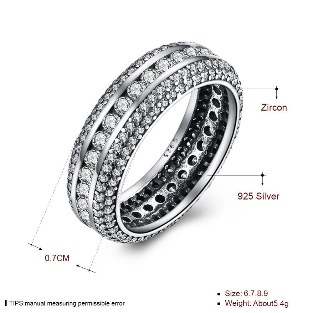 Sølv ring med stene hele vejen rundt - Urma.dk