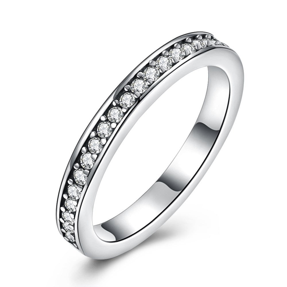 Sølv ring smalt med stene og hvid emalje - Urma.dk