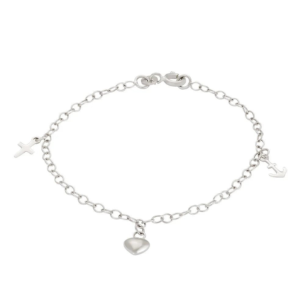 Sølvarmbånd m/tro, håb og kærlighed - Urma.dk