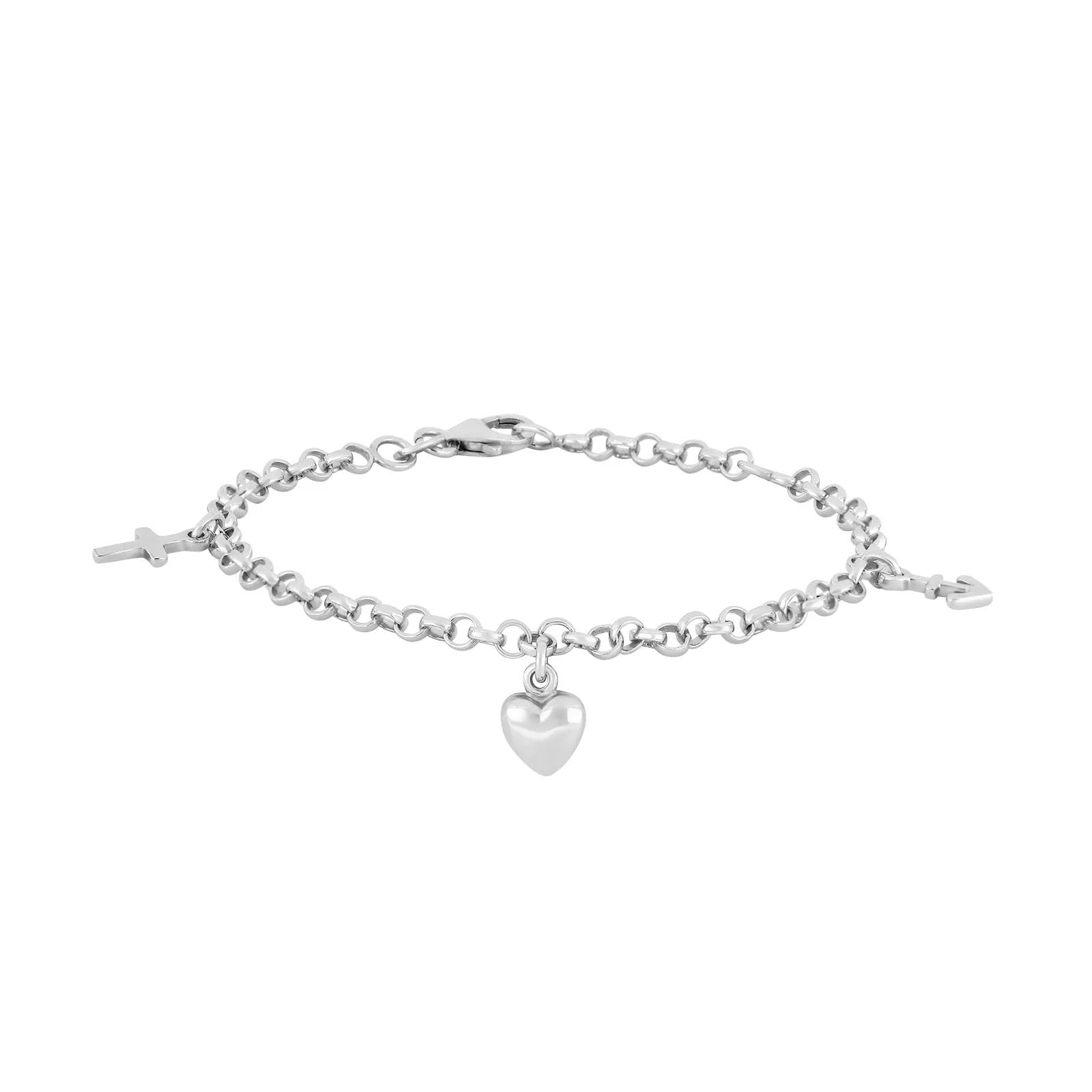 Sølvarmbånd m/tro, håb og kærlighed - Urma.dk