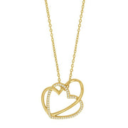 Sølvforg. hjerte m/cz inkl. kæde - Urma.dk