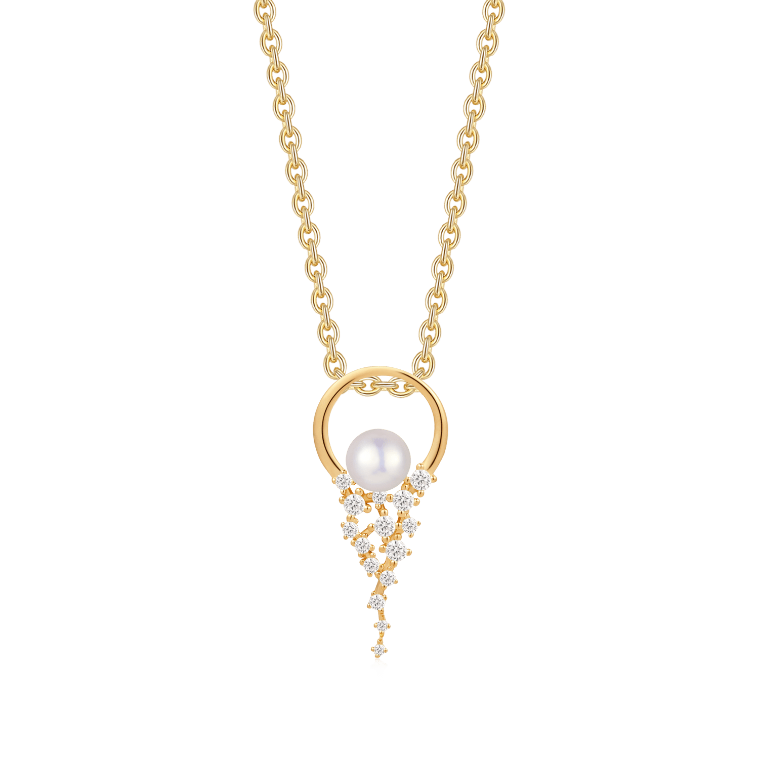 Sølvforgyldt halskæde F16249312 - Urma.dk