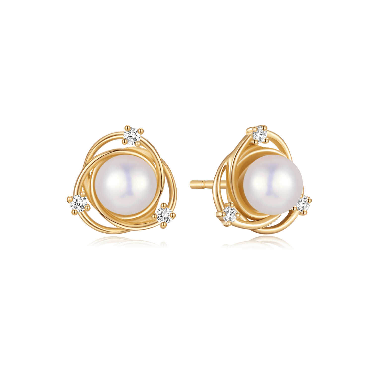 Sølvforgyldt ørestikker F10249303 - Urma.dk