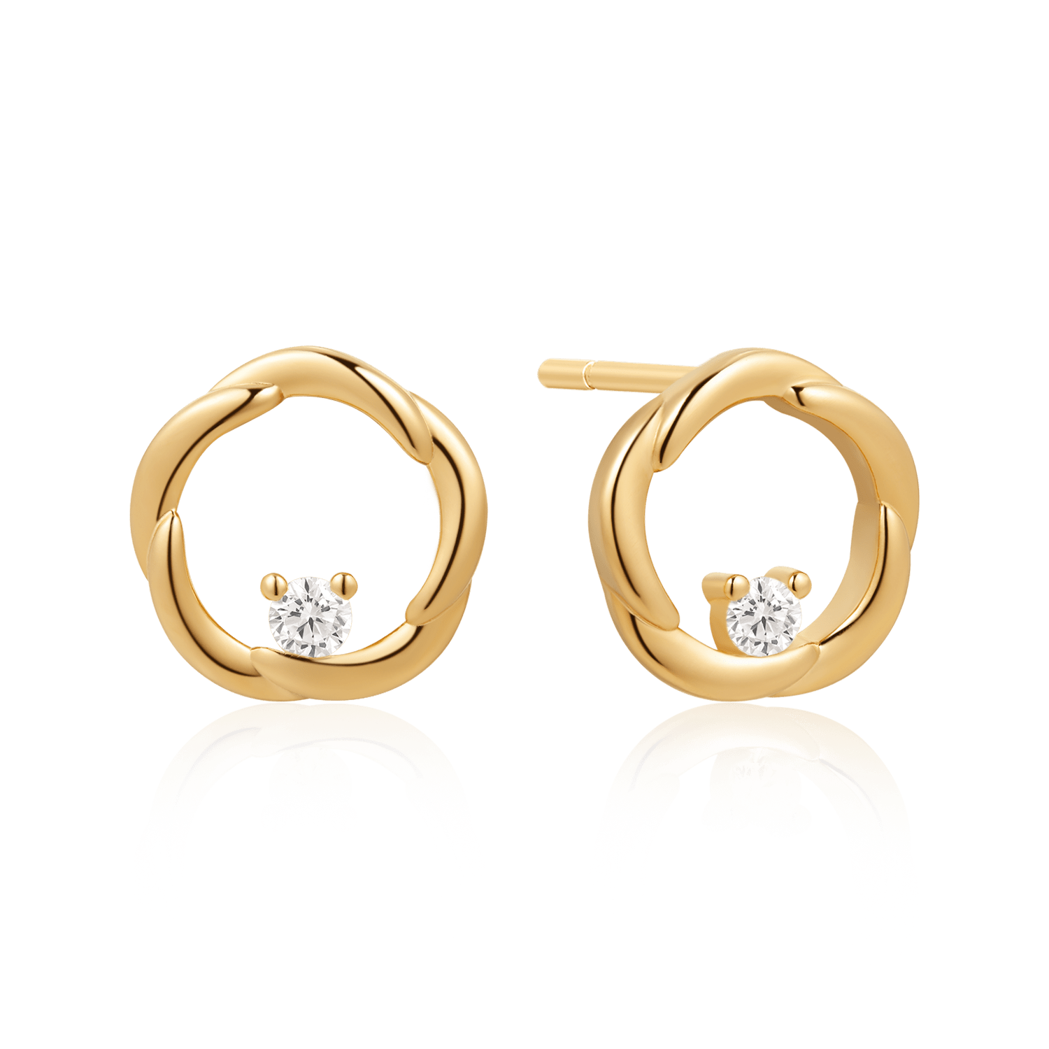 Sølvforgyldt ørestikker F10249315 - Urma.dk