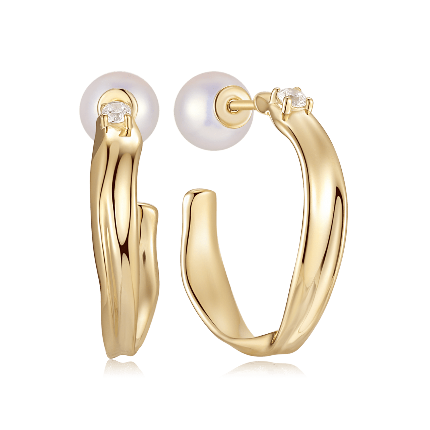 Sølvforgyldt ørestikker F10249837 - Urma.dk