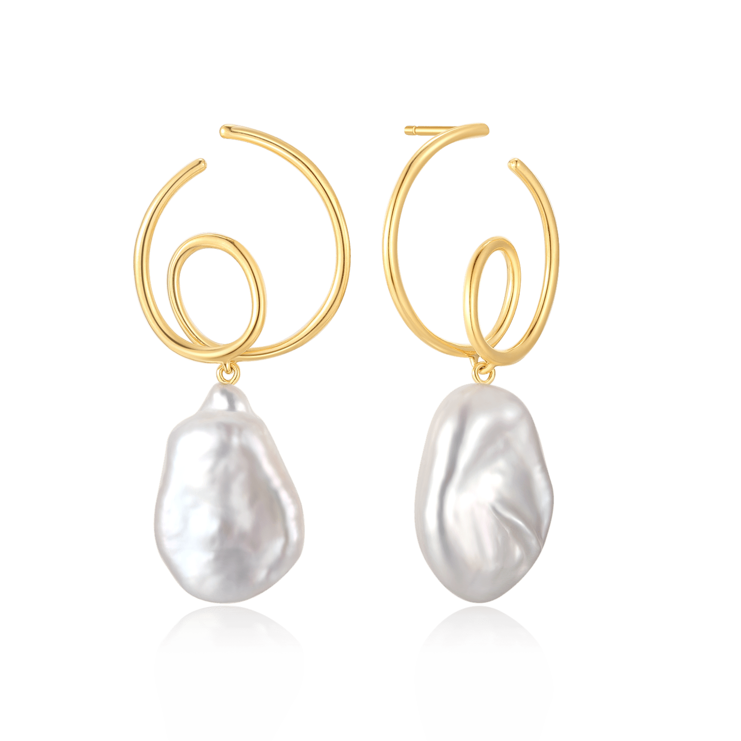 Sølvforgyldt ørestikker F10255980 - Urma.dk