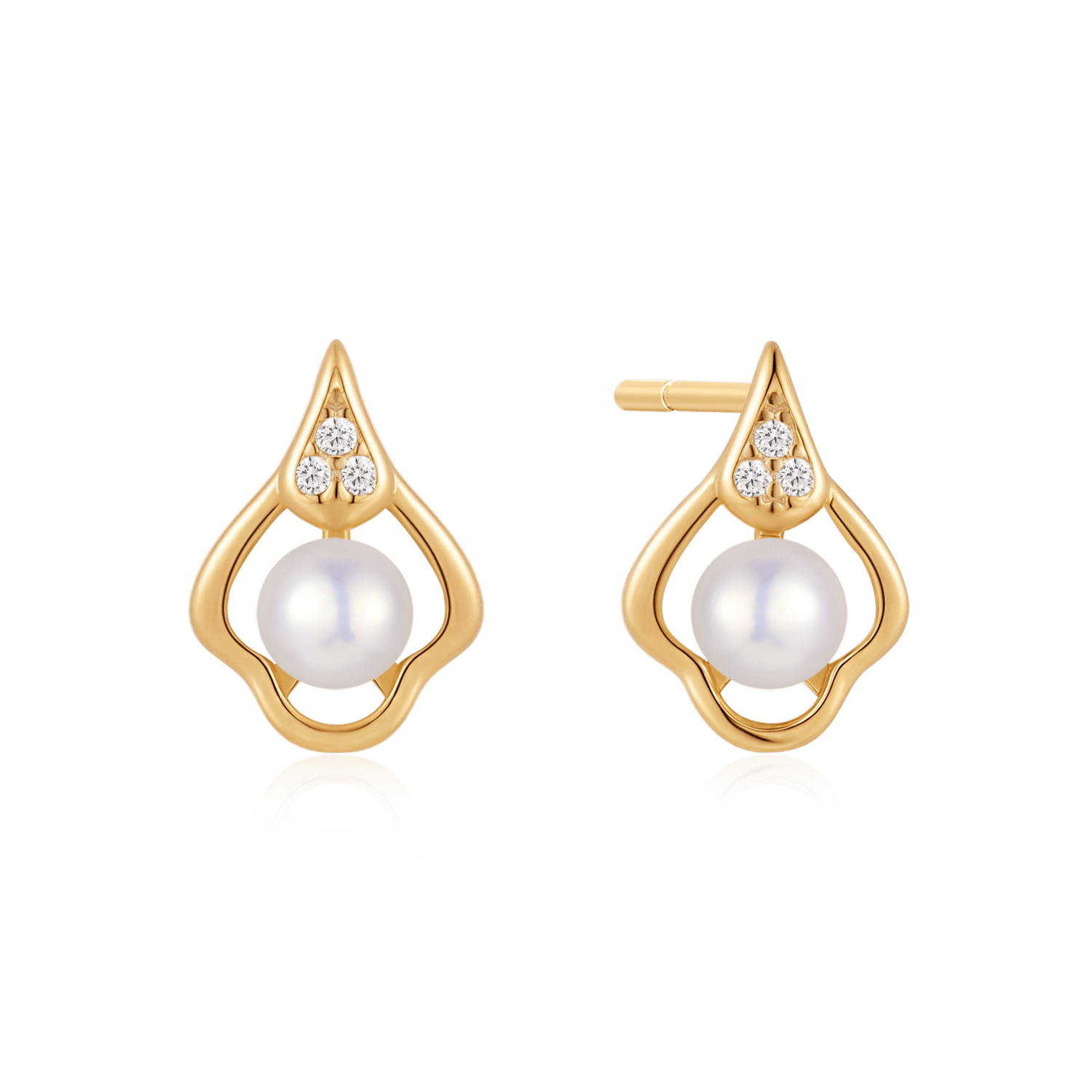 Sølvforgyldt ørestikker F10262002 - Urma.dk