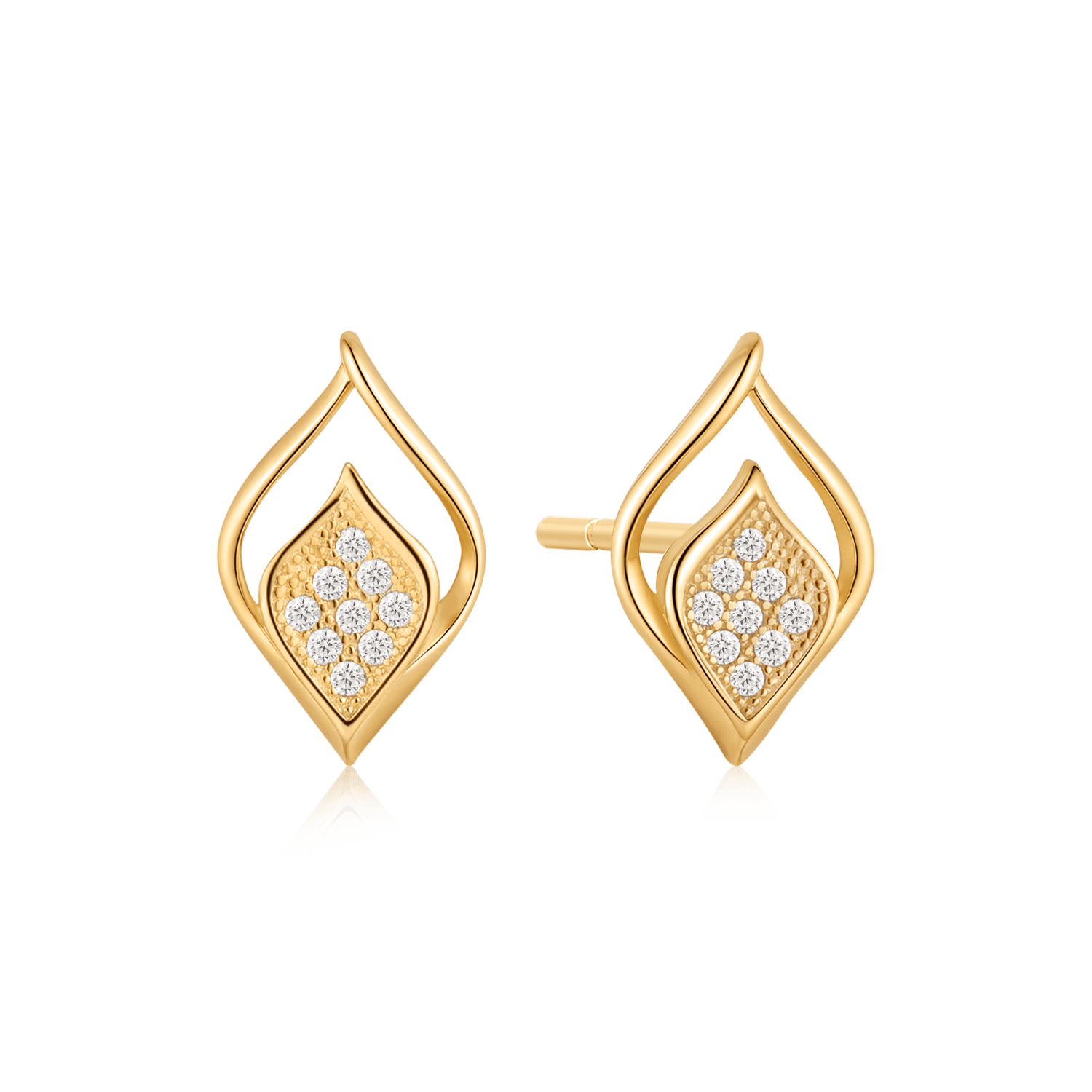 Sølvforgyldt ørestikker F10262003 - Urma.dk