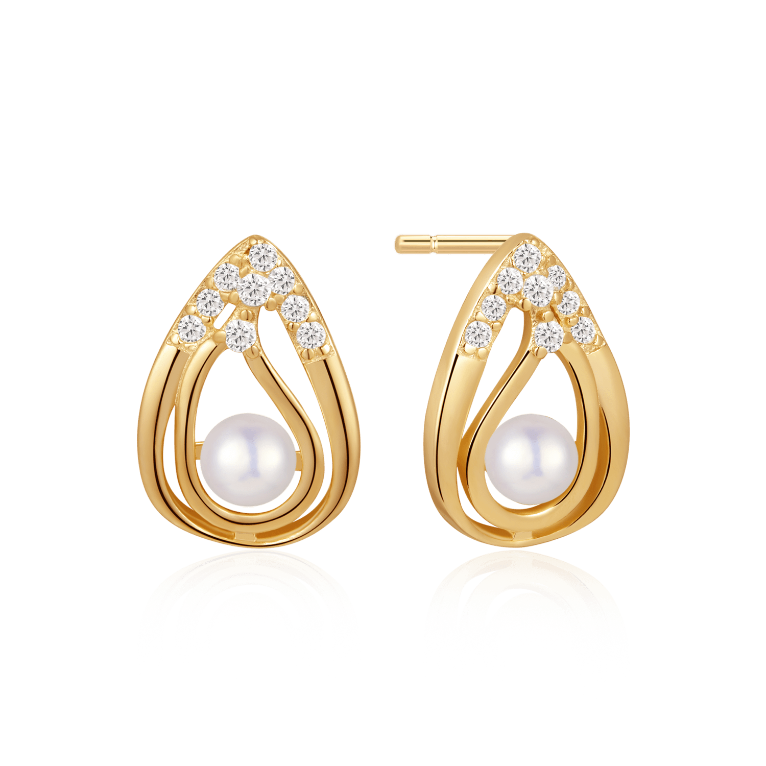 Sølvforgyldt ørestikker F10262004 - Urma.dk