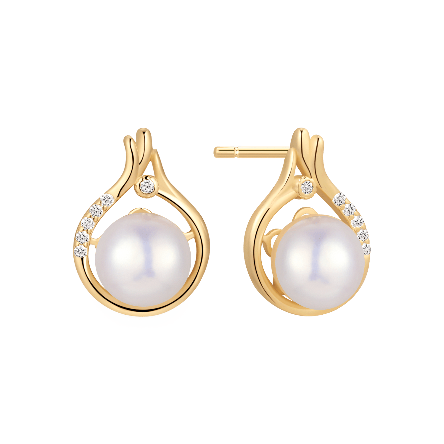 Sølvforgyldt ørestikker F10262005 - Urma.dk