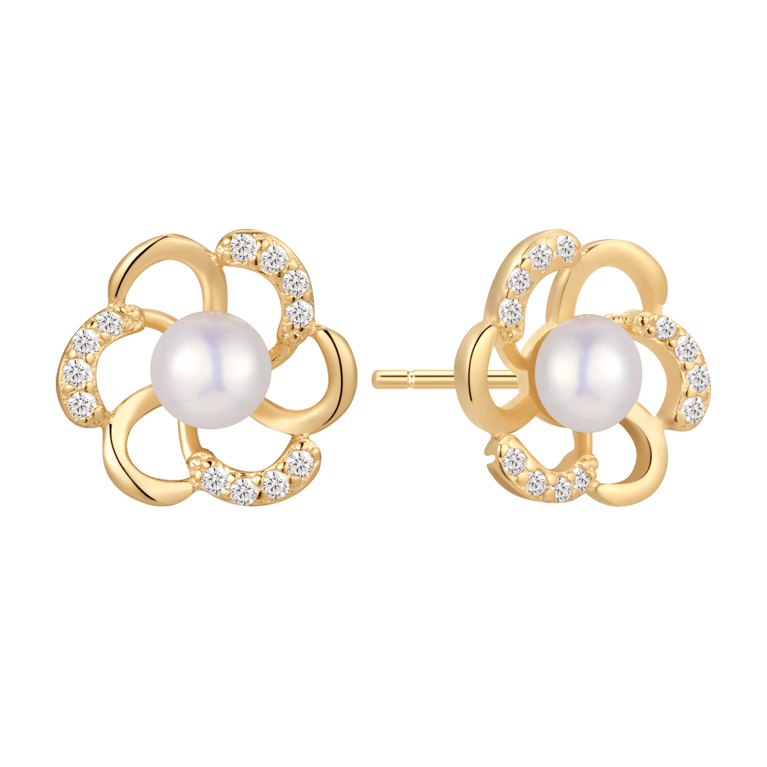 Sølvforgyldt ørestikker F10262006 - Urma.dk