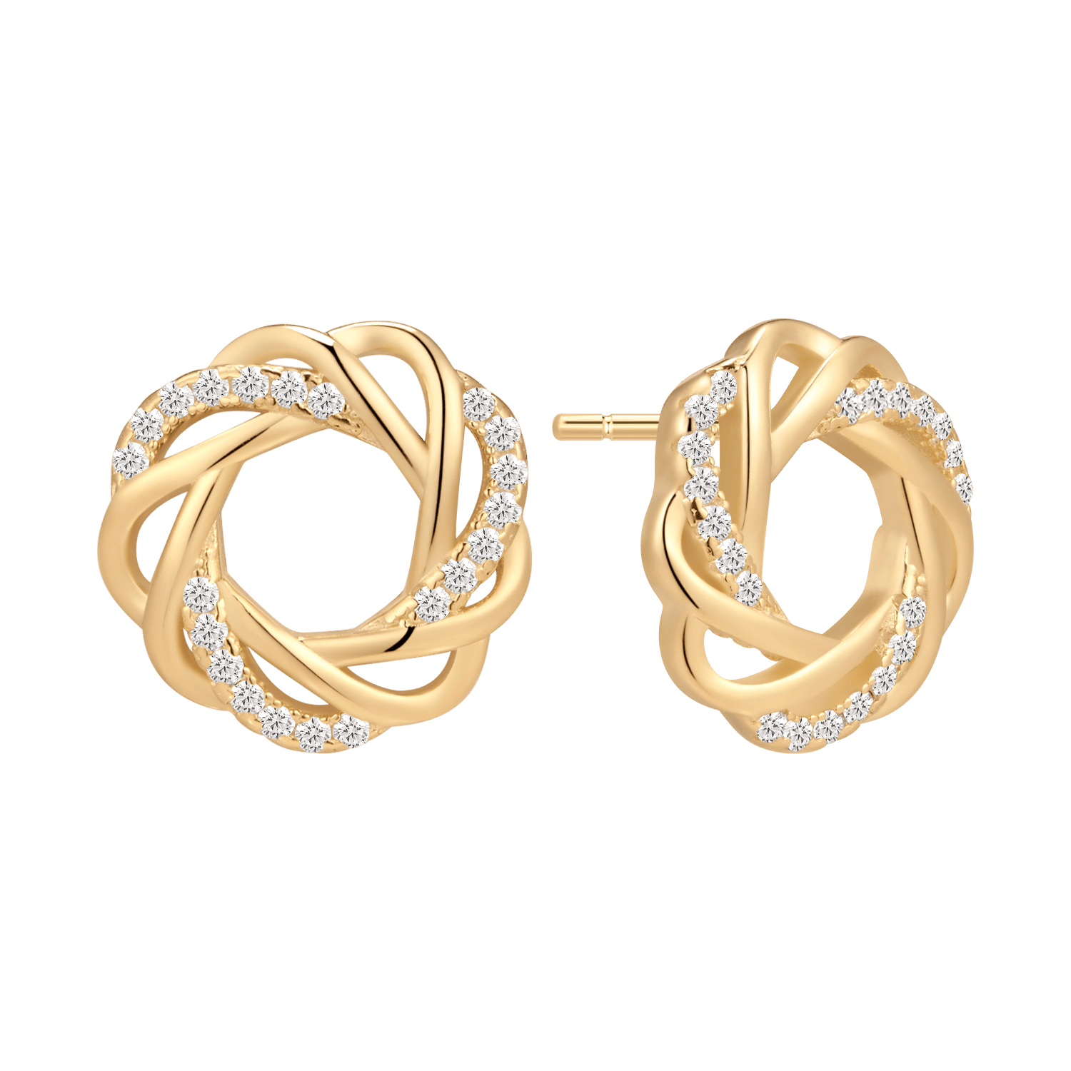 Sølvforgyldt ørestikker F10262007 - Urma.dk