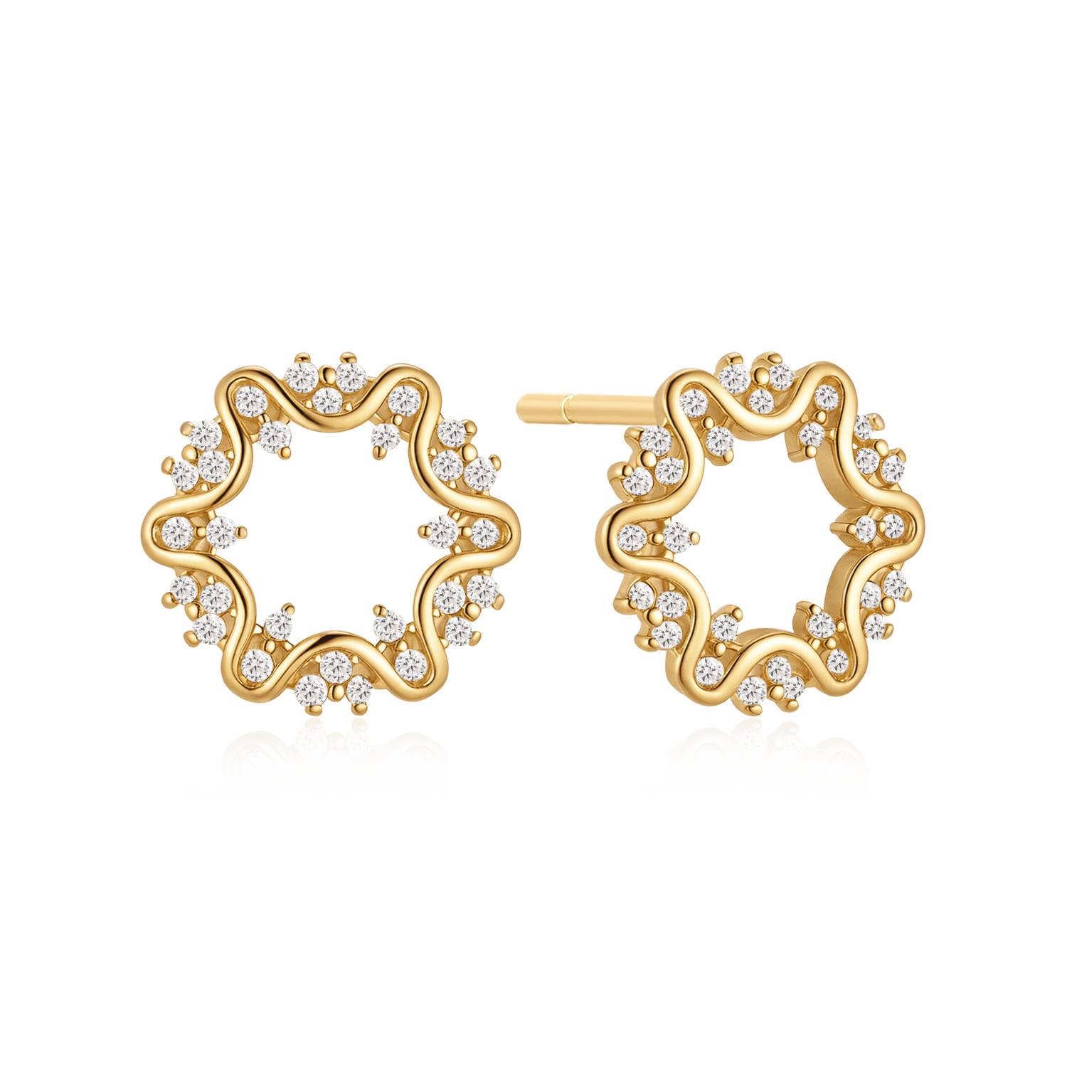 Sølvforgyldt ørestikker F10262008 - Urma.dk