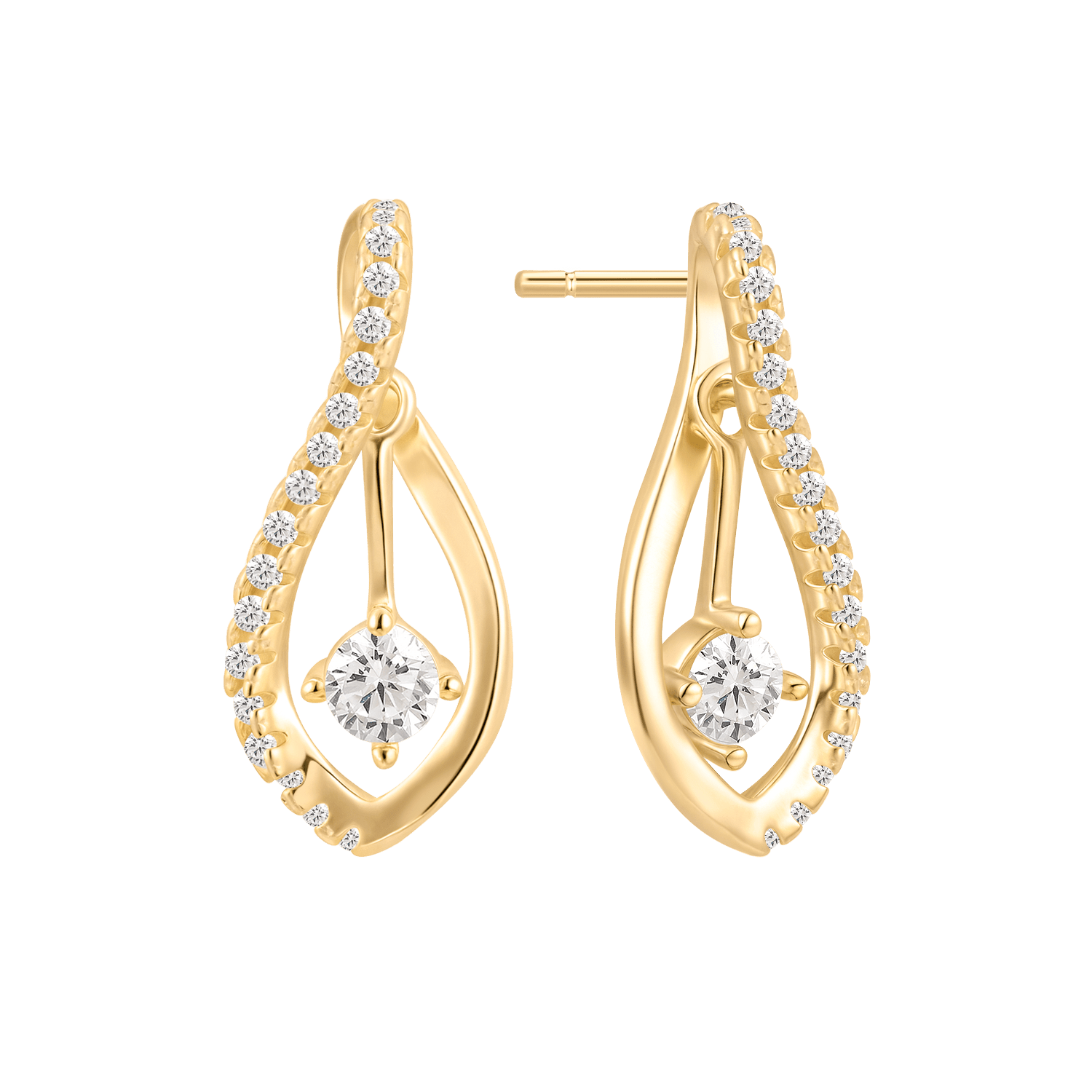 Sølvforgyldt ørestikker F10262010 - Urma.dk