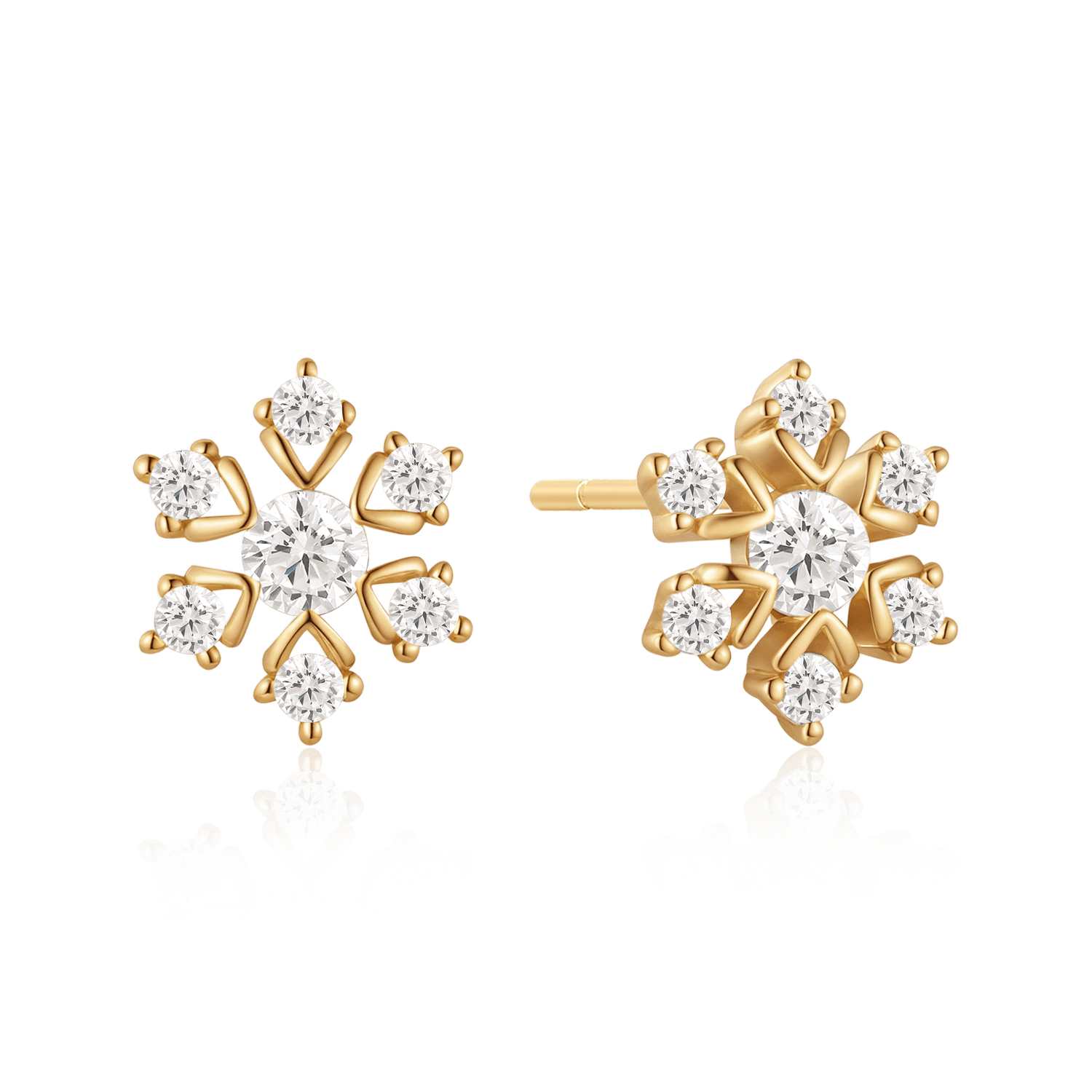 Sølvforgyldt ørestikker F10262558 - Urma.dk