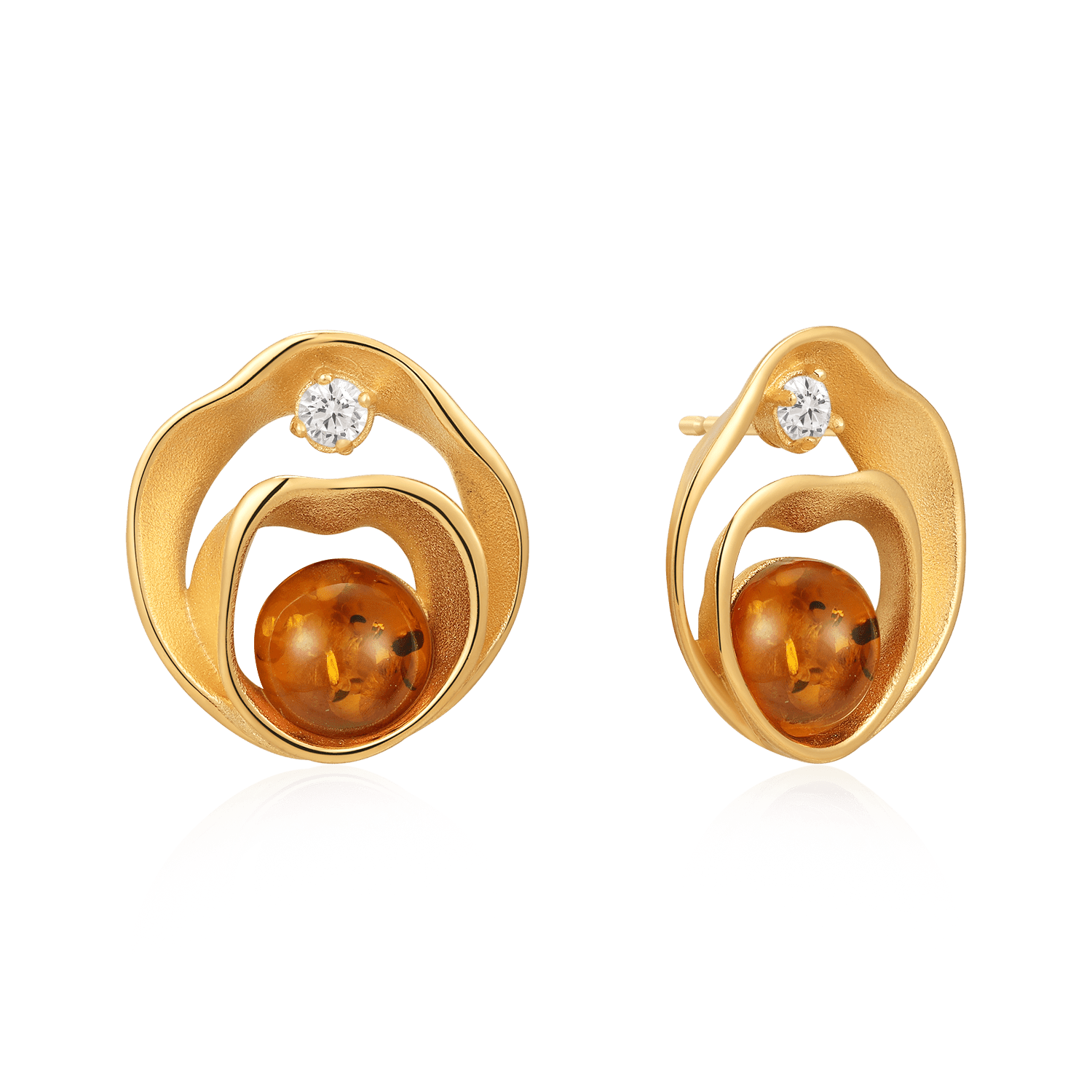 Sølvforgyldt ørestikker F20165160 - Urma.dk