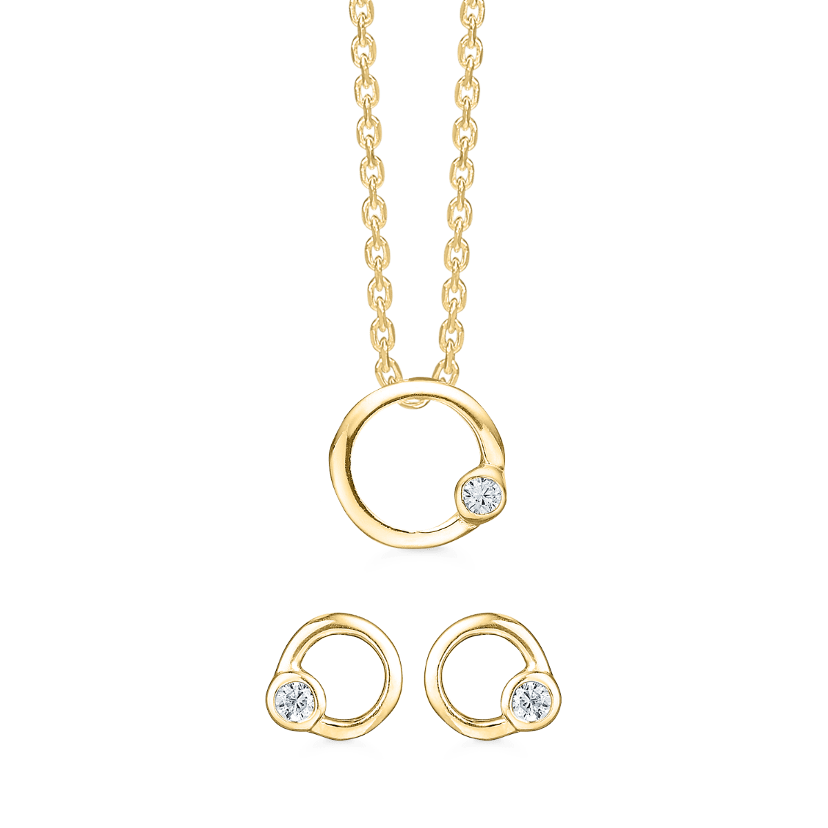 Sølvforgyldt smykkesæt FS148428 - Urma.dk