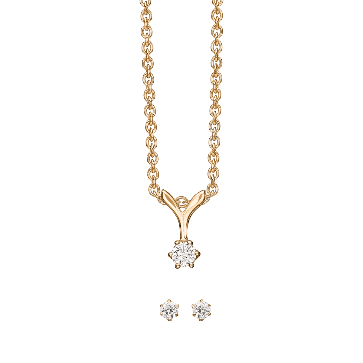 Sølvforgyldt smykkesæt FS223623 - Urma.dk