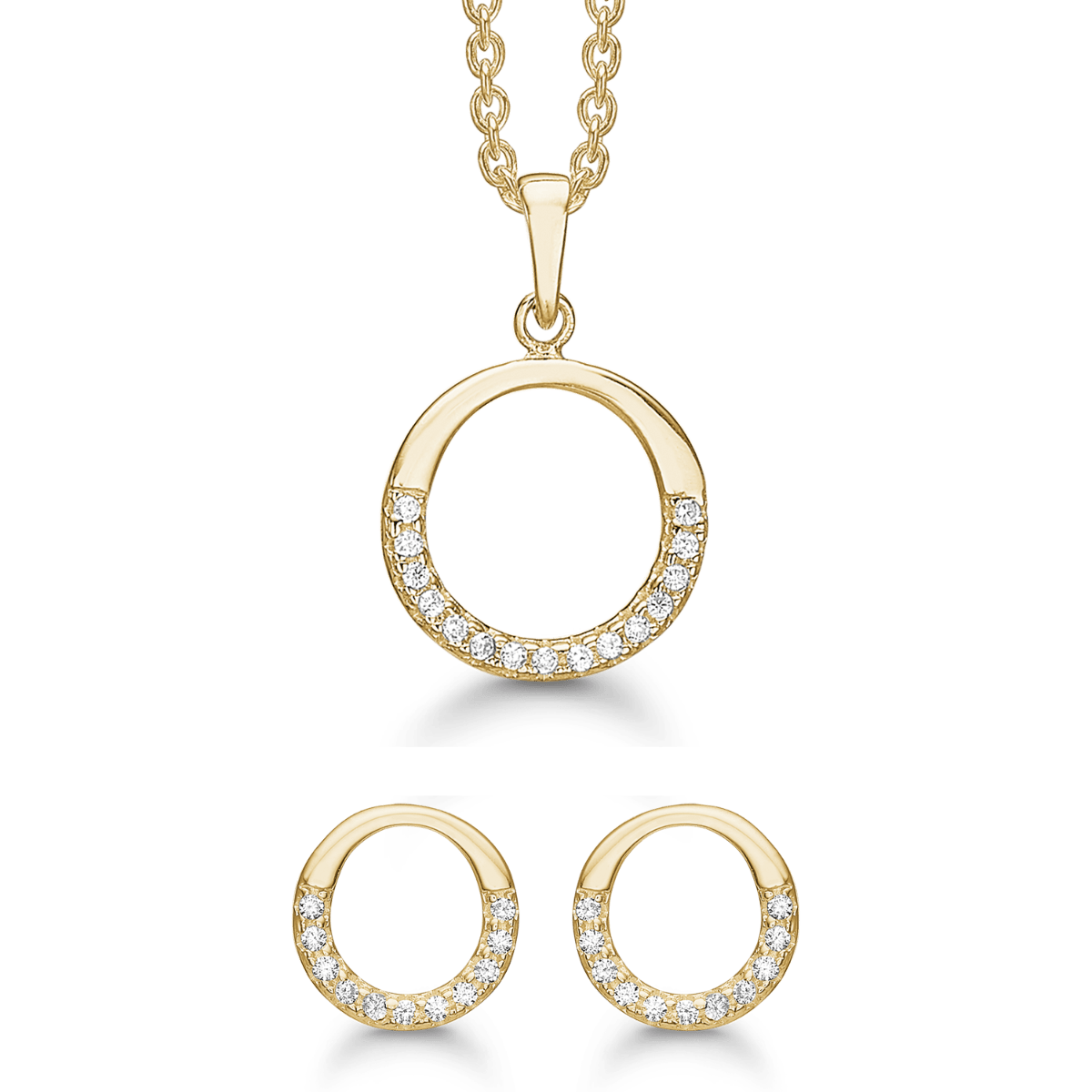 Sølvforgyldt smykkesæt FS239050 - Urma.dk