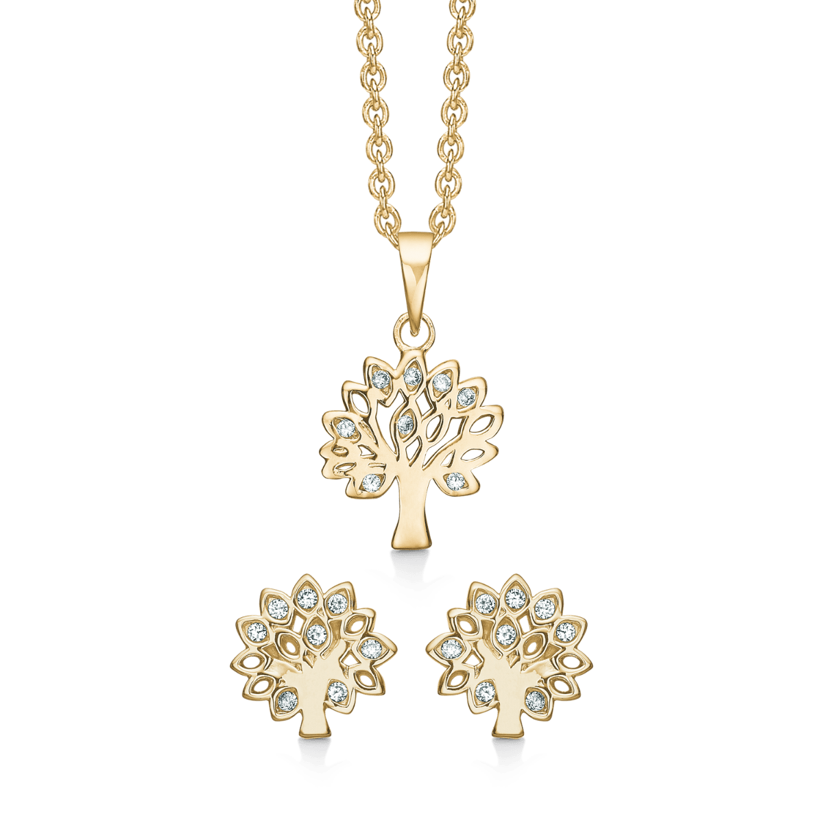 Sølvforgyldt smykkesæt FS239127 - Urma.dk