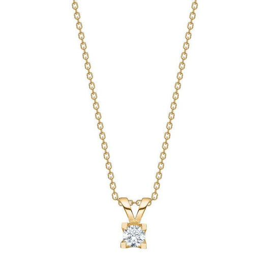 Sølvforgyldt vedhæng m. cz incl fg. kæde - Urma.dk