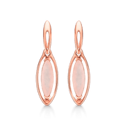 Sølvforgyldt/rosa ørehænger oval - Urma.dk