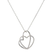 Sølvrhd. hjerte m/cz inkl. kæde - Urma.dk