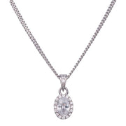 Sølvrhd. vedhæng m/cz incl kæde - Urma.dk