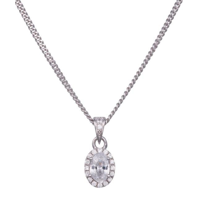 Sølvrhd. vedhæng m/cz incl kæde - Urma.dk