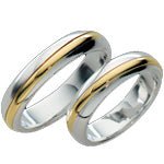 Sølvringe med 14-karat guld - Sæt - S57