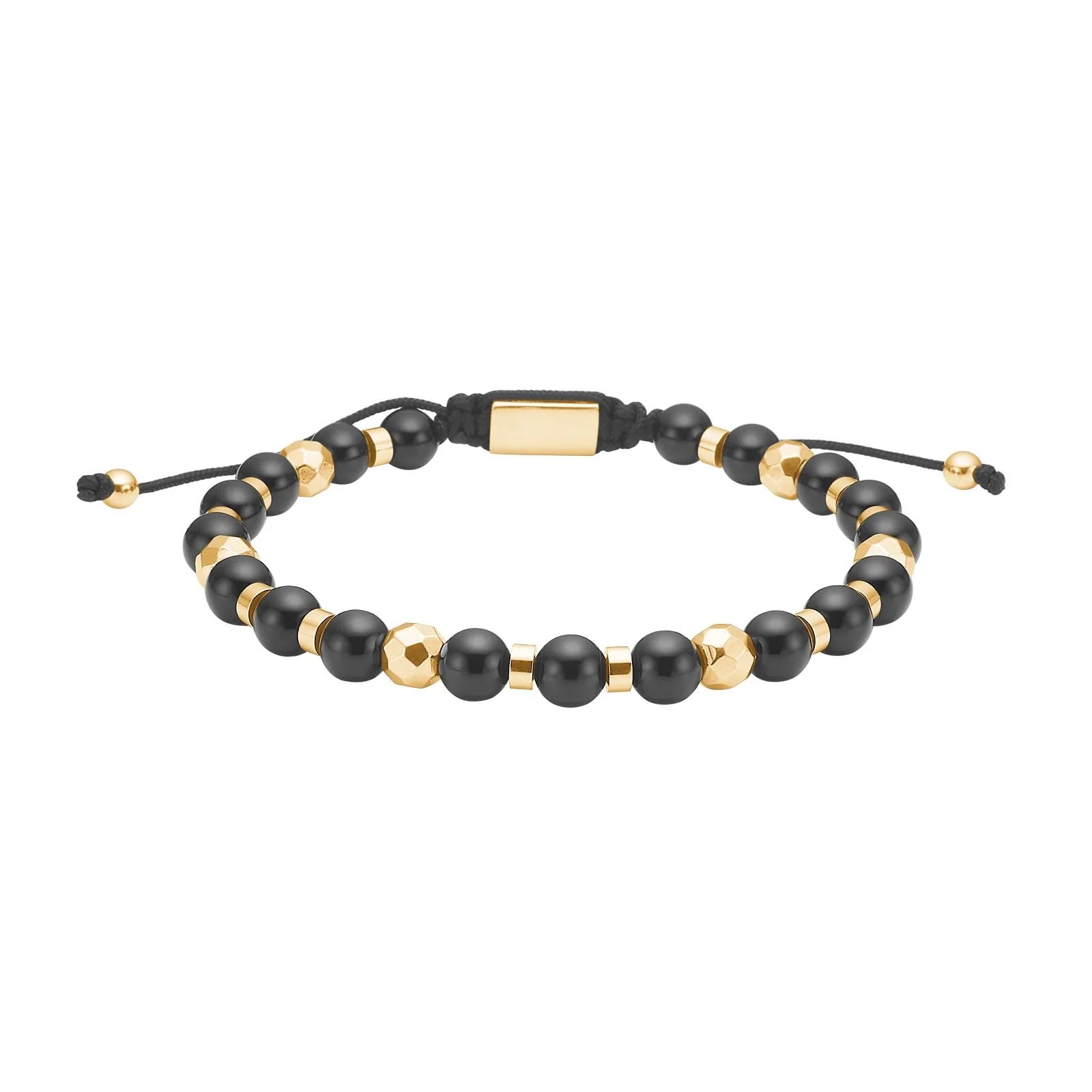 SON armbånd black agate og IP gold - Urma.dk