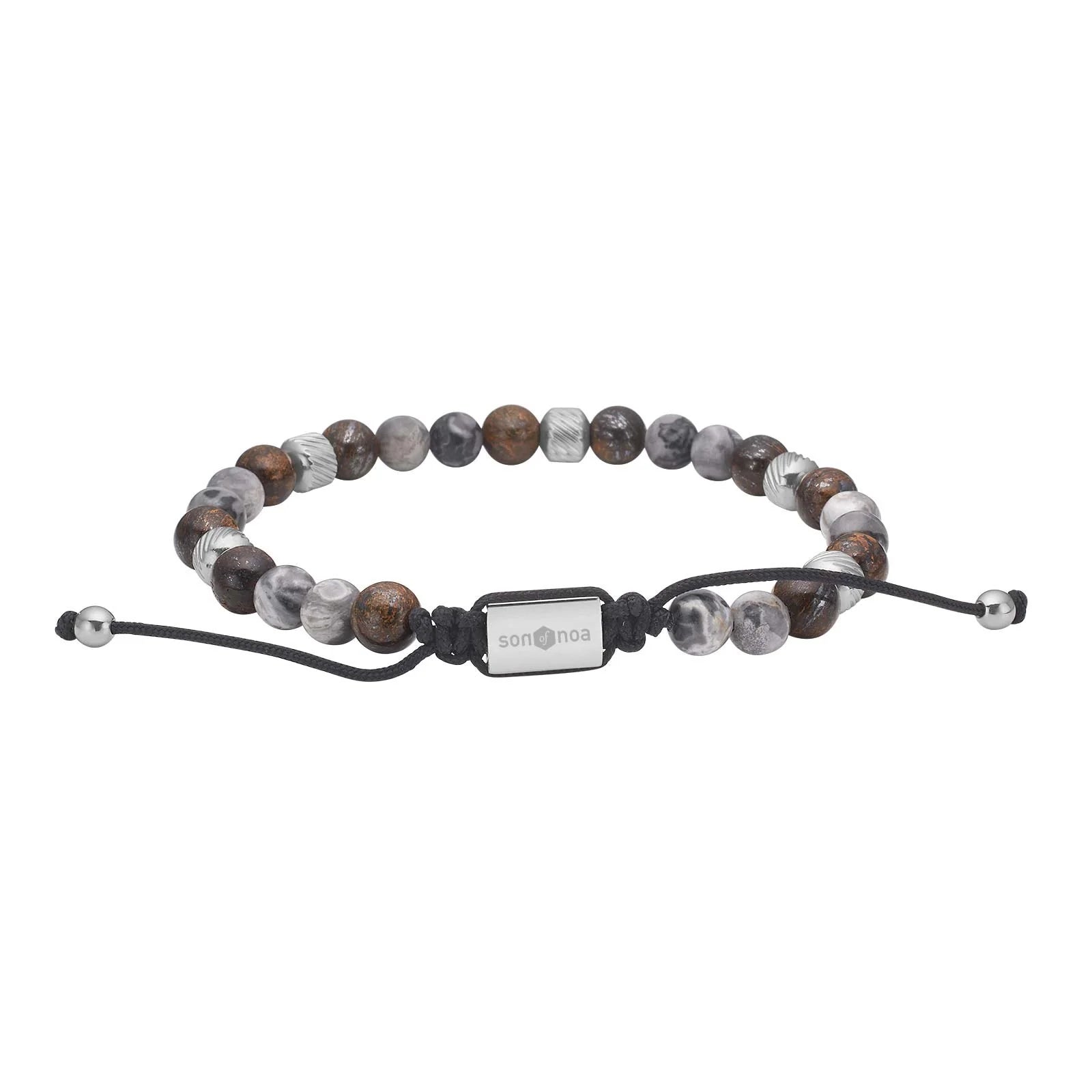 SON armbånd map stone/ilmenite bronzitite og stål - Urma.dk