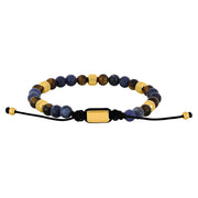 SON armbånd sodalite/yellow tiger eye og IP gold 6mm - Urma.dk