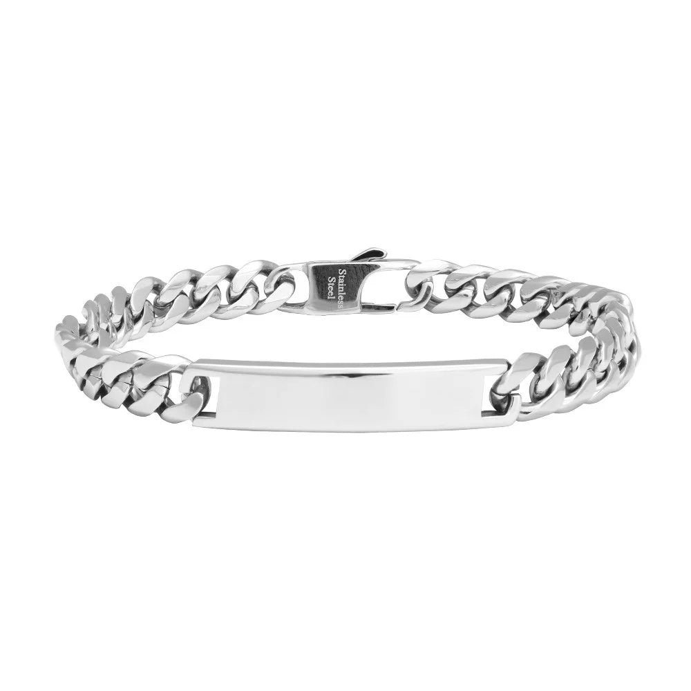 SON armbånd stål med plade blank - Urma.dk