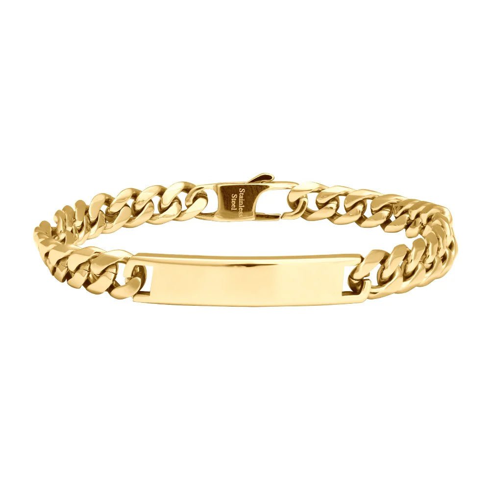 SON armbånd stål med plade blank IPGold - Urma.dk
