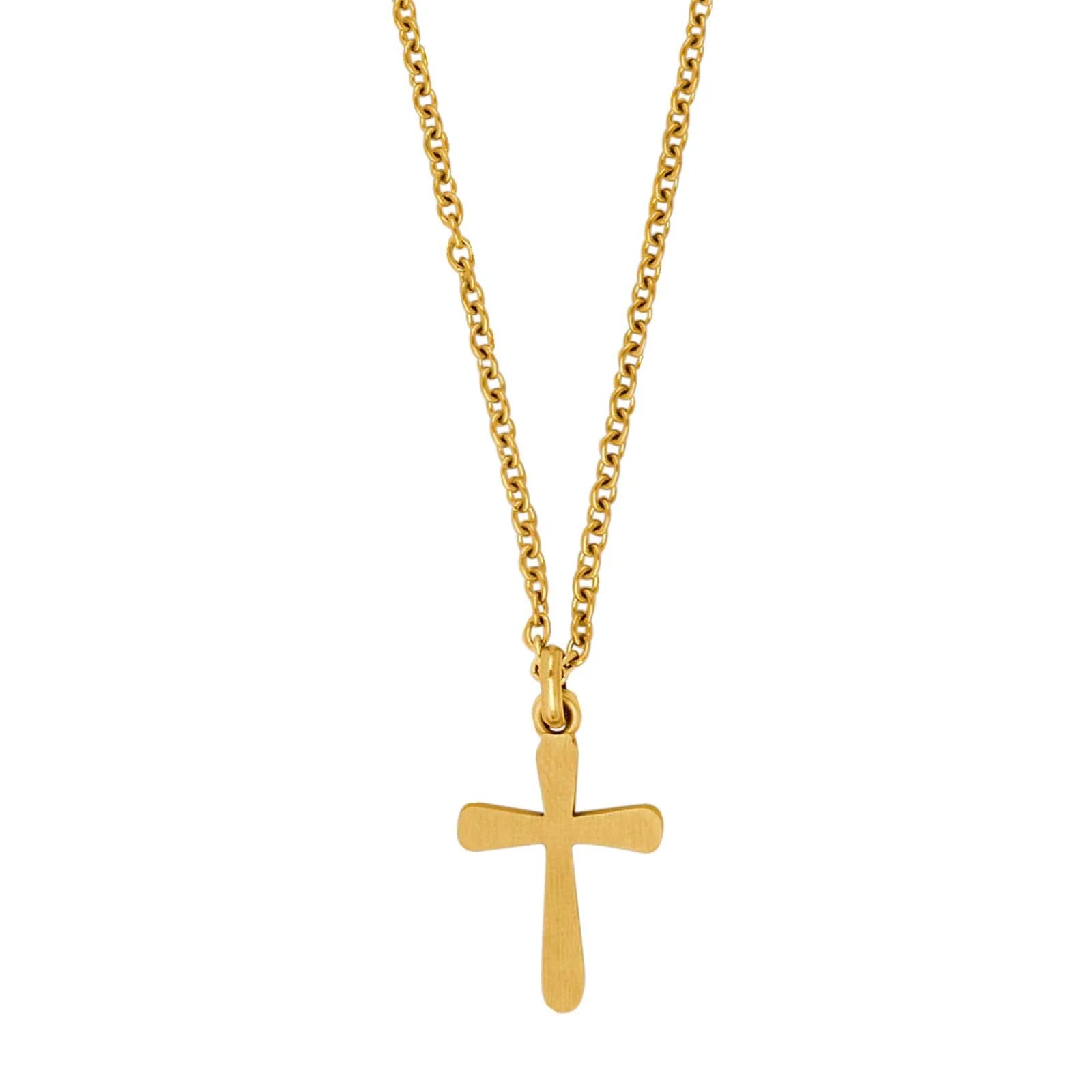 SON kæde stål IP gold med kors - Urma.dk