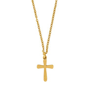 SON kæde stål IP gold med kors - Urma.dk
