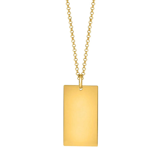 SON kæde stål IP gold med plade - Urma.dk