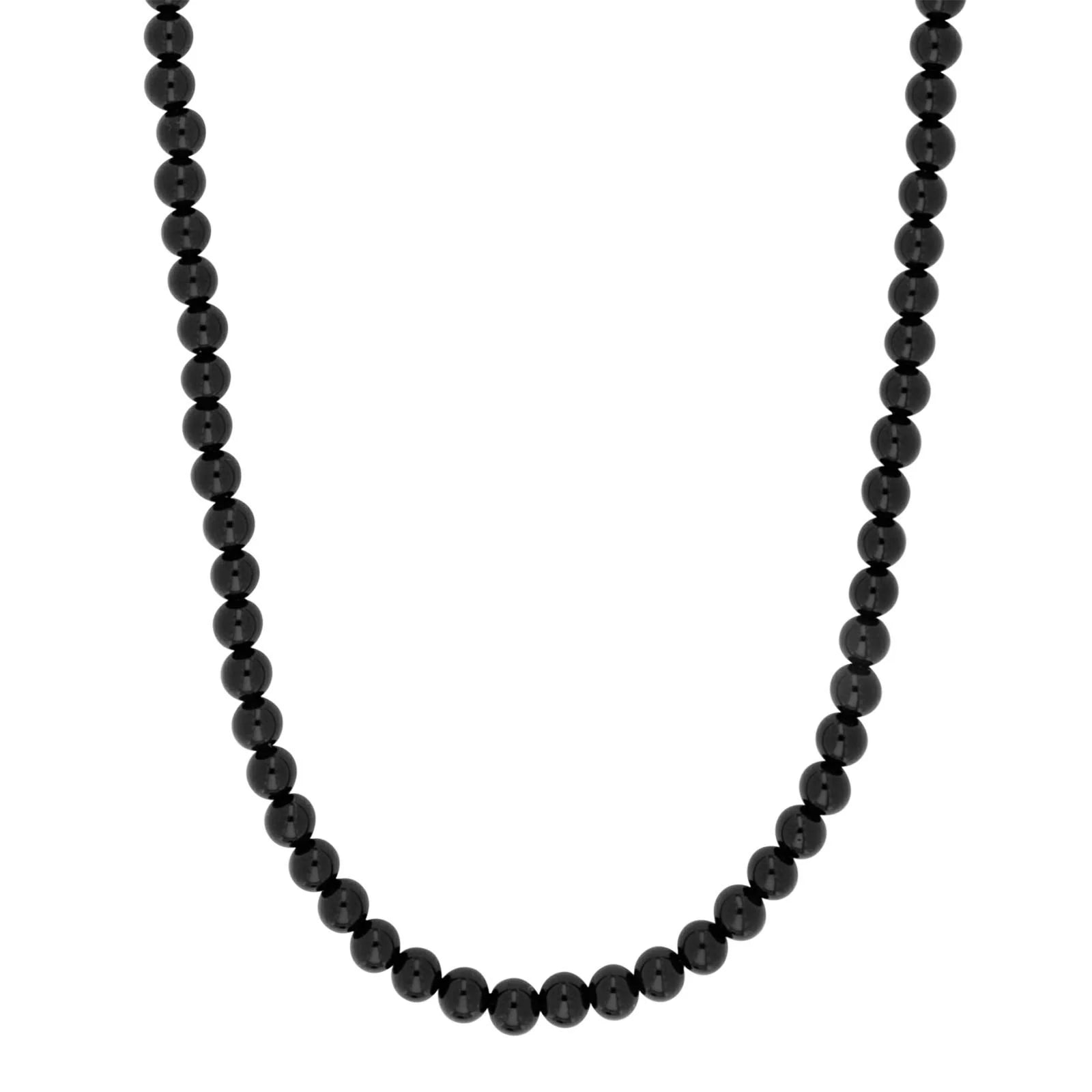 SON kæde stål med black agate 6mm - Urma.dk