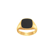 SON stål ring med black agate - Urma.dk
