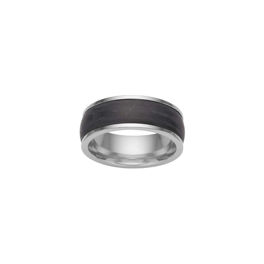 SON stål ring med carbon eye - Urma.dk