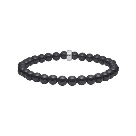 Sort agat 6mm armbånd - Urma.dk