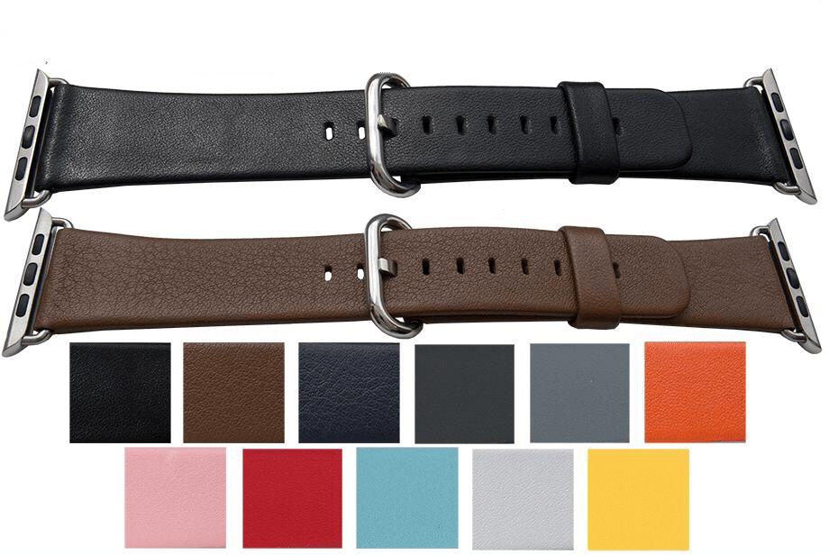 Sort læderrem til iWatch - 42 mm - Urma.dk