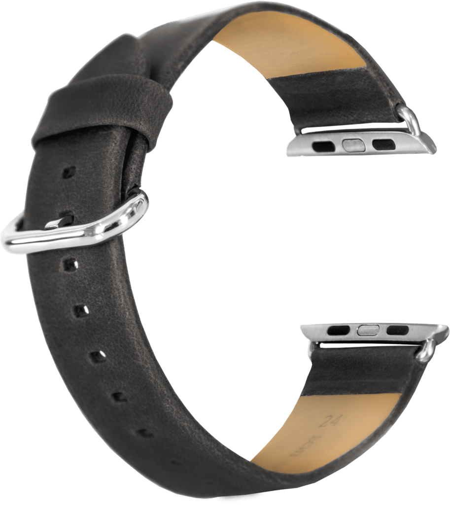 Sort læderrem til iWatch - 42 mm - Urma.dk