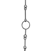 Sort rhodineret sølv system - kæde led delt 45cm - Urma.dk