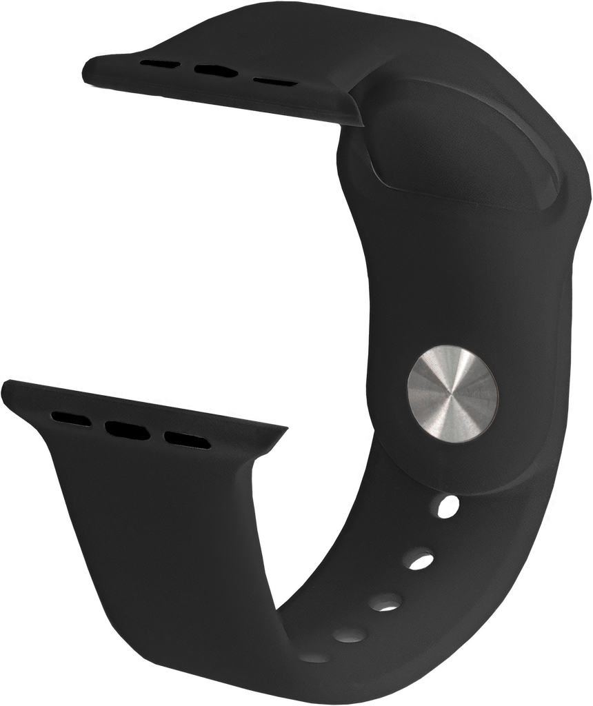 Sort silikone urrem til iWatch - 38 mm - Urma.dk