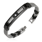 Stål armbånd med zirconia 3STBG015