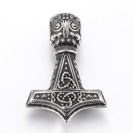 Stål vedhæng - Thors hammer - Urma.dk