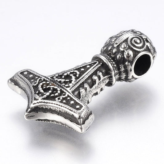 Stål vedhæng - Thors hammer - Urma.dk